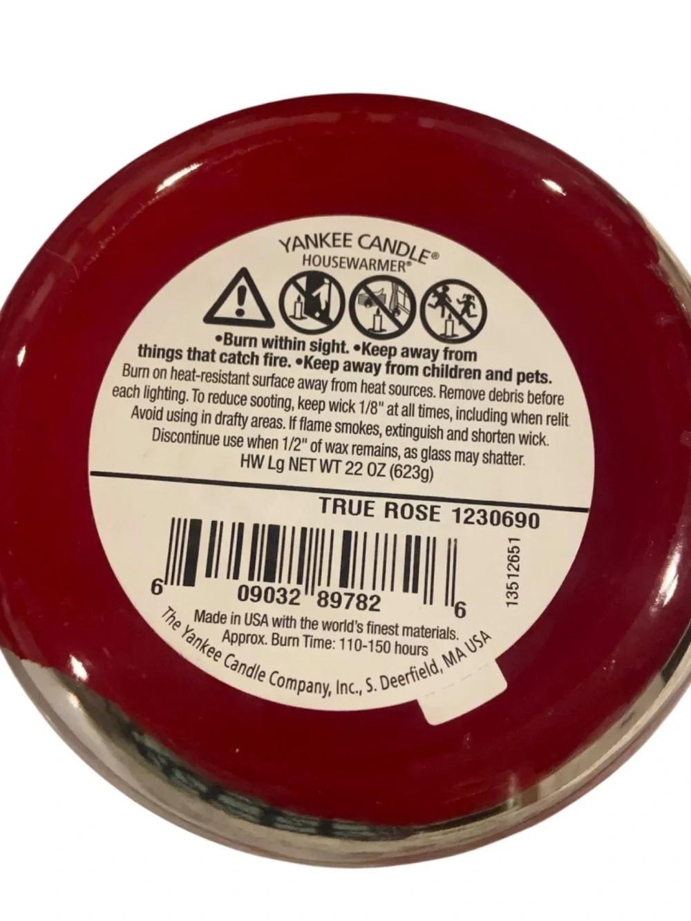 Yankee Candle True Rose 22 oz Large Jar Candle Retired Discontinued New